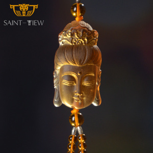 เครื่องประดับแขวนรถรูปพระโพธิสัตว์กวนอิม ทำด้วยมือ เป็นมิตรกับสิ่งแวดล้อม พิมพ์ลายด้วยแสงยูวี พร้อมคริสตัล - Product Image 3