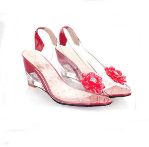 UP-0517D donne taglie 40-45 Casual trasparenti sandali estivi <span class=keywords><strong>con</strong></span> zeppa <span class=keywords><strong>scarpe</strong></span> da donna - Product Image 3