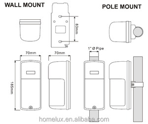Cảm Biến Tia <span class=keywords><strong>Laser</strong></span> Hồng Ngoại Chủ Động Kỹ Thuật Số Cho Sân Vườn Cảnh Báo An Toàn Hàng Rào - Product Image 6