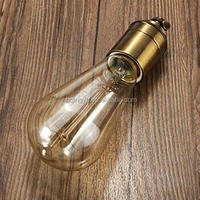 Douille de lampe à visser E27/E26 antique, vintage, noire, pour lampe de table, douille d'ampoule sans interrupteur, adaptateur en laiton rétro, 250V QINGYU