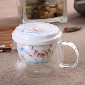 Taza de té de vasos dobles de moda de alta calidad con aislamiento de mango - Product Image 4