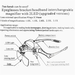 Lupa de <span class=keywords><strong>Cabeza</strong></span> Portátil con 2 Luces LED, 5 Lentes, Soporte de Montaje y Banda para la <span class=keywords><strong>Cabeza</strong></span> - Product Image 5