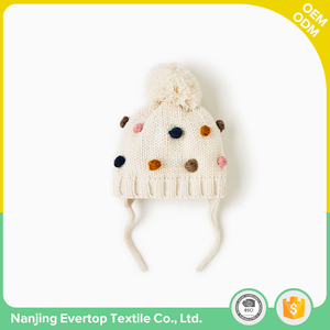 Bébé filles mignon personnalisé drôle d'hiver enfant pom pom knit beanie chapeaux - Product Image 2