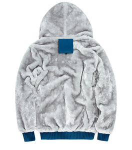 Nuovo Design Casual Casual felpe invernali in <span class=keywords><strong>pile</strong></span> con cappuccio da <span class=keywords><strong>uomo</strong></span>, pesante con <span class=keywords><strong>Zip</strong></span> in <span class=keywords><strong>pile</strong></span> foderato di pelliccia - Product Image 4