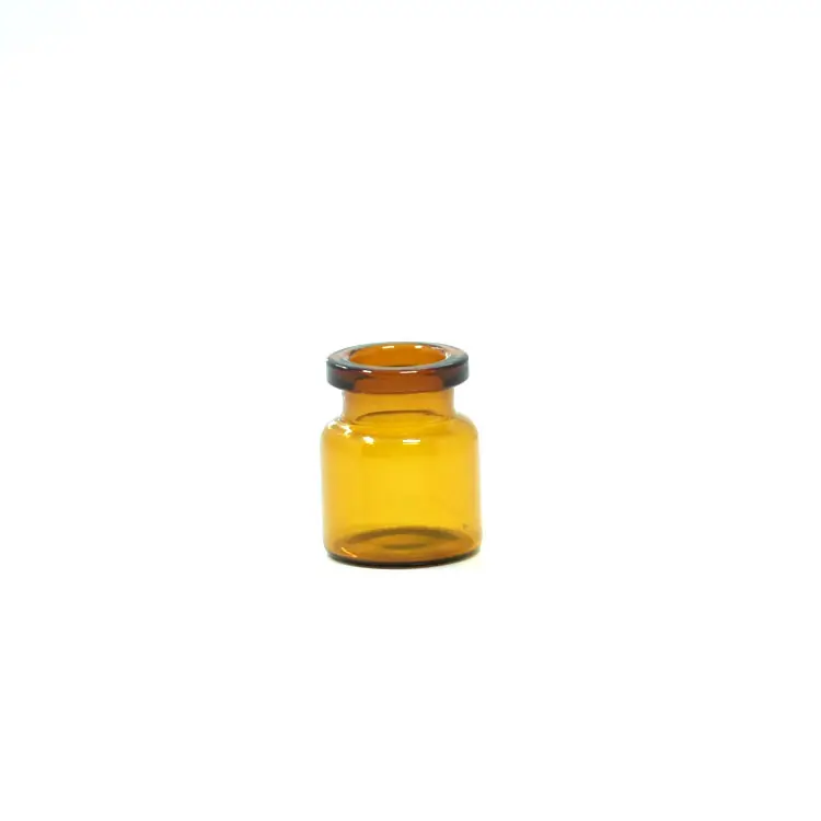 pretty price 4ml tubular amber glass vial bottle with flip off cap and butyl