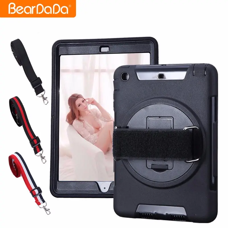 Các mặt hàng Hot sản phẩm 360 Độ Xoay dây đeo tay bảo vệ cover quay lại trường hợp cho ipad 2 3 4 mini