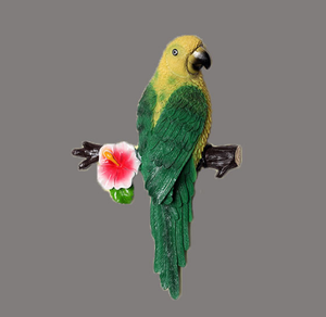 Set di decorazioni murali pappagallo in resina vivida personalizzate con sculture di uccelli tropicali realistiche per la decorazione del giardino domestico - Product Image 6