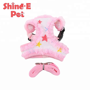 Encaje de color rosa pequeña arnés del perro y la correa del <span class=keywords><strong>chaleco</strong></span> de malla <span class=keywords><strong>para</strong></span> mascotas cachorro de gato - Product Image 5