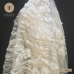 신부용 친환경 스팽글 및 비즈 레이스 패브릭 메쉬 타입 - Product Image 4