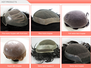 In Magazzino 100% Toupee Degli Uomini dei capelli Umani Reali, Base di Pelle Marrone scuro Ricci Parrucchino Per Gli Uomini - Product Image 6