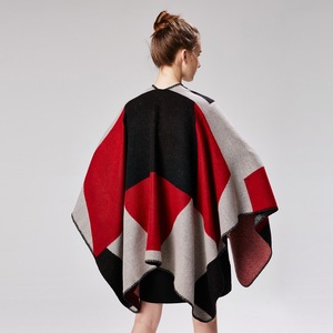 En gros dubai dames de mode pas cher hiver double face capes <span class=keywords><strong>étole</strong></span>s femmes poncho <span class=keywords><strong>châle</strong></span> - Product Image 2