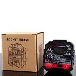 2020 Best Selling Aardlekschakelaar Rcd Socket Tester Bakje Stopcontact Circuit Tester Voor Thuis Gemakkelijk Gebruik Met Led Lcd Display HT106D