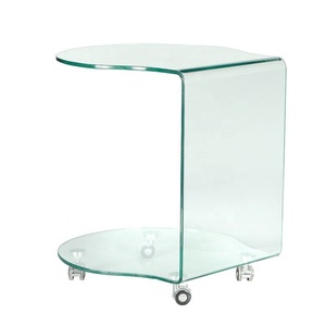 <span class=keywords><strong>Mesa</strong></span> lateral giratoria <span class=keywords><strong>de</strong></span> vidrio, Mueble <span class=keywords><strong>de</strong></span> hogar, soporte <span class=keywords><strong>de</strong></span> <span class=keywords><strong>TV</strong></span>, mesas <span class=keywords><strong>de</strong></span> vidrio dobladas en cuatro <span class=keywords><strong>ruedas</strong></span> - Product Image 3