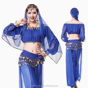 Trajes <span class=keywords><strong>de</strong></span> Danza del Vientre Indios Árabes <span class=keywords><strong>de</strong></span> Siete Piezas/Unidad, Gran Venta 2015 - Product Image 4