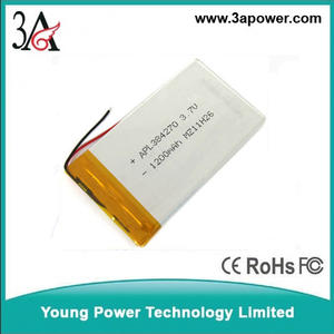 Рекламная литий-полимерная батарея <span class=keywords><strong>3</strong></span>,7 в 1200 мАч 384270 - Product Image 3