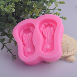 S504 바다 쉘 불가사리 슬리퍼 3D 비치 신발 열대 플립 플롭 실리콘 금형 케이크 장식, 수제 공예