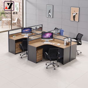Đồ Nội Thất Văn Phòng L Hình Dạng 4 Ghế Modular Văn Phòng Tủ Bàn Văn Phòng - Product Image 4