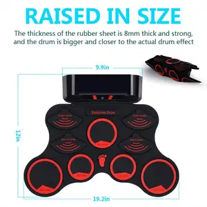 Educatief 9 Pads Draagbare Elektronische Stereo Digitale Silicon Roll Up Drum Set