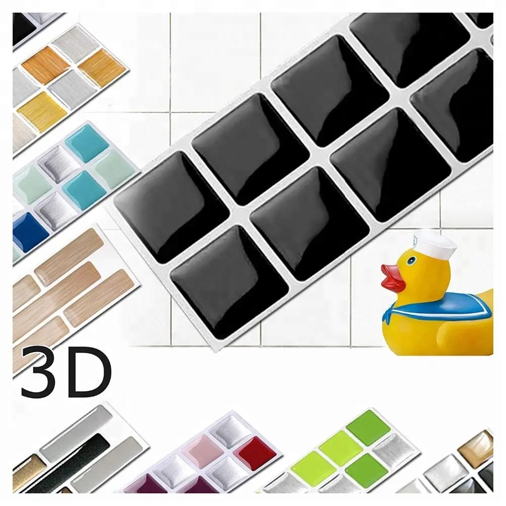 Wall Tile Vinyl Decals Panels Boards 3D Peel und Stick Wall Tile Cut in kleine stück Adhesive Mosaic Wall Tile 25.3*3.7 CM