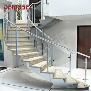 Durable <strong>Half</strong> Turn Stairs with Central Stringer Wood <strong>Steps</strong> for Home Apartment Decoration Design - Product Image 3