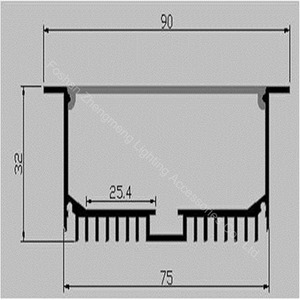 1000*90*32mm Super gran oficina lineal techo lámpara empotrada <span class=keywords><strong>perfil</strong></span> de aluminio <span class=keywords><strong>para</strong></span> tira luz <span class=keywords><strong>LED</strong></span> de proyecto - Product Image 2