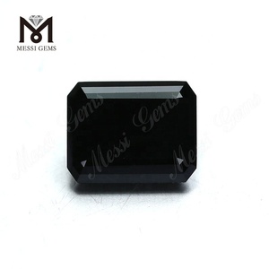 Gevşek taşlar 10*14mm zümrüt kesim siyah moissanite taş fiyat