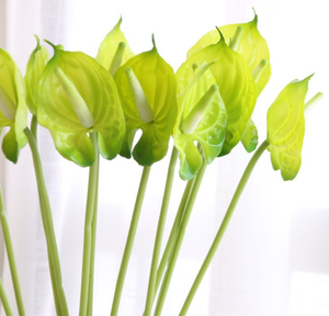 Hoa Nhân Tạo Anthurium, Anthuriums Nhân Tạo Đơn Thân Màu Cam - Product Image 1