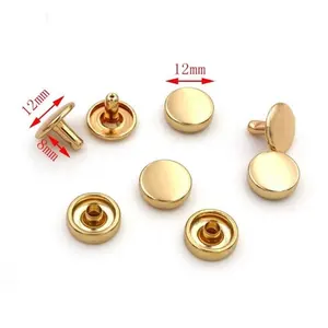 Túi Phụ Kiện Head Flat Đôi Hai Lớp Kim Loại Đinh Tán Đồng Brass Kim Loại Đinh Tán Cho Túi Xách Túi Xách Túi Vành Đai