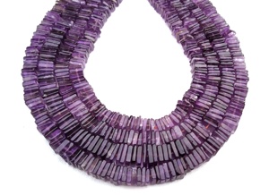 Natural Blue Amethyst Smooth Square Shape Gemstone <b>Heishi</b> Beads February Birthstone Jewelry <b>Bracelet</b> DIY Necklace Earring - Product Image 3