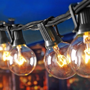 Bombillas de cristal Vintage G40 IP44 E12 E17, tira de luces LED impermeables para fiesta de jardín comercial, 50 pies - Product Image 5