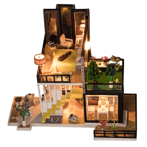 IIECREATE Kit de construction de <span class=keywords><strong>maison</strong></span> miniature <span class=keywords><strong>en</strong></span> bois avec éclairage LED, accessoires 3D, modèle de construction pour enfants, kit de meubles <span class=keywords><strong>en</strong></span> bois, modèle de <span class=keywords><strong>maison</strong></span> <span class=keywords><strong>en</strong></span> <span class=keywords><strong>carton</strong></span> - Product Image 2