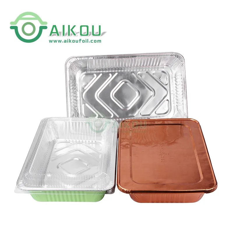 Fast Food Packaging Microwave Bake Tray Oven Safe 8011 Aluminium Foil Storage Boxes & Bins Modern 1-3L Disposable Food Container