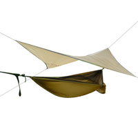 Hamac portable de camping en plein air ultra-léger pour 1 à 2 personnes avec bâche de tente et moustiquaire en nylon et polyester pour toutes les saisons.