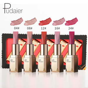 Set di rossetti liquidi opachi OEM 5 pezzi cosmetici di bellezza per lucidalabbra liquido Pudaier a lunga durata impermeabile - Product Image 1