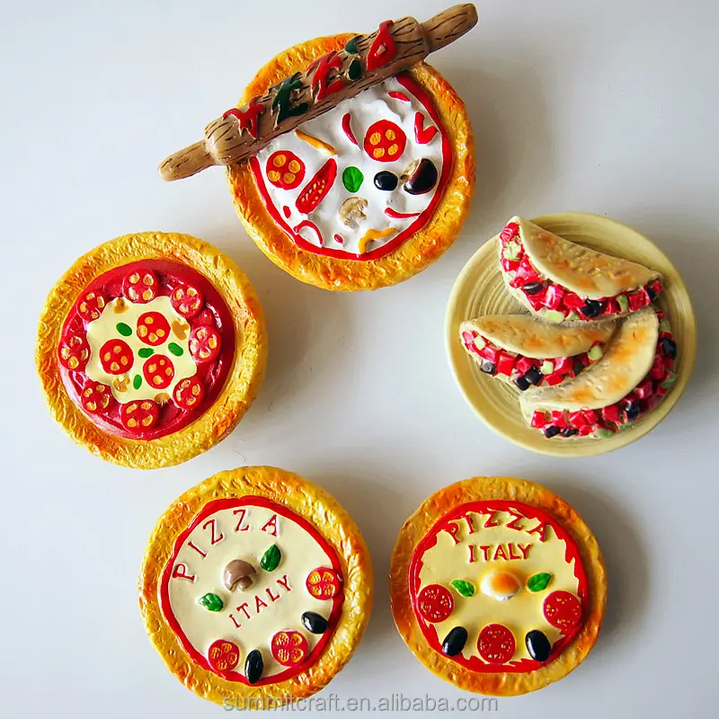 カスタム樹脂3Dピザ冷蔵庫用マグネット特殊食品形状マグネット