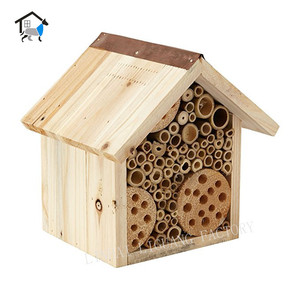 Insetto in legno naturale Hotel e casa delle api con bambù-per le api solitarie farfalla coccinella signora insetto - Product Image 2