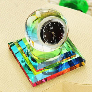 Đồng Hồ Kỹ Thuật Số Led, Đồng Hồ Để Bàn Hình Tròn Bằng Thủy Tinh Pha Lê Trang Trí Nhà Cửa Văn Phòng Xe Hơi Sáng Tạo - Product Image 2