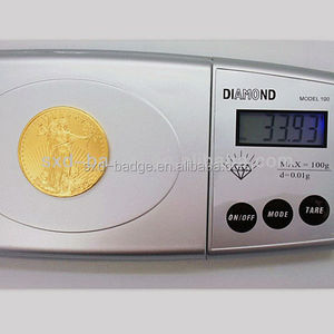 Moneda revestida de lingote de oro 999 de 1 oz, monedas de oro de metal de tungsteno de 24K puro hecho en China - Product Image 6