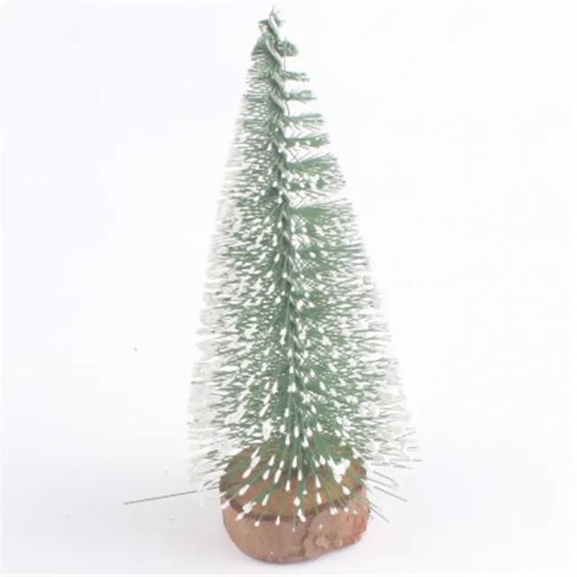 Mini árvores de natal, árvore pequena de 15cm para mesa decorar pinheiro com presente de natal e neve