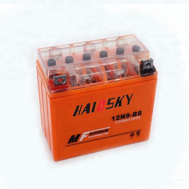 Haissky 12N9-BS wet charged mf battery 12v 9ah motorcycle battery for HONDA CG125