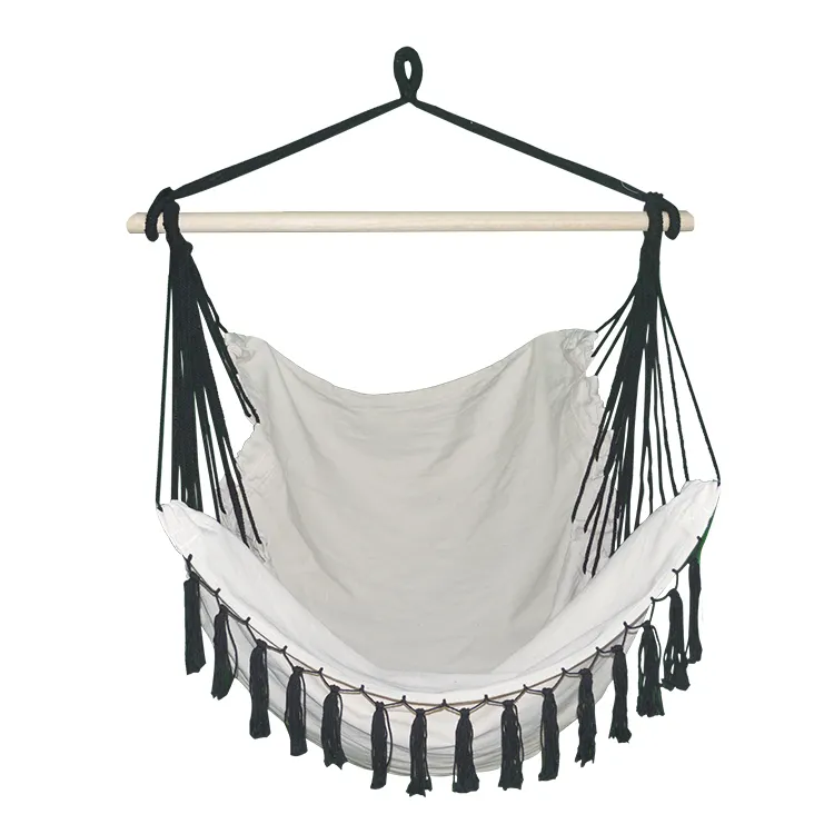 Портативный садовый подвесной гамак-качели с хлопковой веревкой