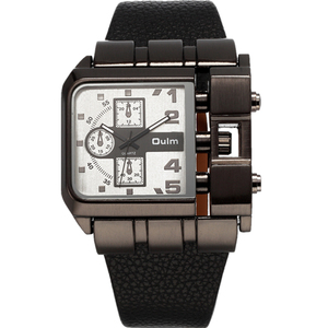 Orologio da Polso Quadrato da <span class=keywords><strong>Uomo</strong></span> OULM, Design Originale, Quadrante Grande e Ampio, Cinturino in Pelle Casual, Orologio al Quarzo, <span class=keywords><strong>Orologi</strong></span> Sportivi Maschili - Product Image 4