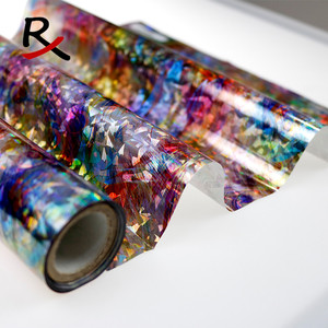 לייזר הולוגרפי לחיות מחמד רב-צבע 16mic העברת חום חם רדיד בד זכוכית מרוסק טקסטיל בד 5122 הדפסה - Product Image 4