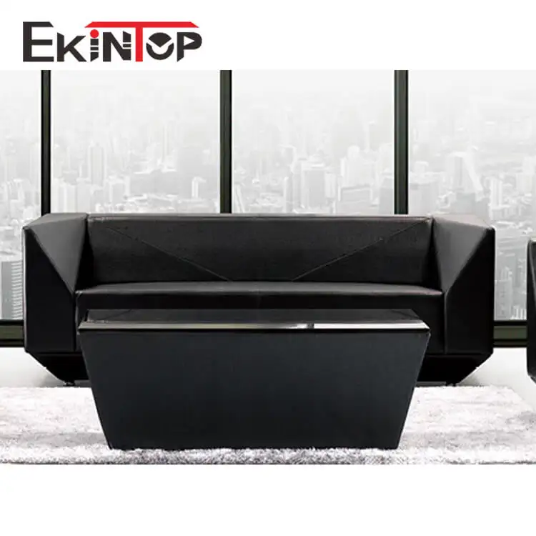 Manufacturer big american style black leather modern simple office sofa furniture set design