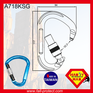 HMS รูปไต้หวัน 22KN สําหรับกีฬาป่าอลูมิเนียม Carabiner ประตูเปิดขนาดใหญ่ - Product Image 4