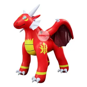 Baru Gaya Unik Meriah Mascot dengan Sayap Merah Raksasa Inflatable Naga