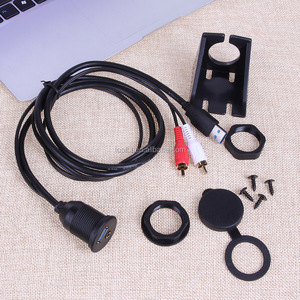 Extension AUX RCA paire torsadée montage encastré mâle à <span class=keywords><strong>femelle</strong></span> <span class=keywords><strong>Audio</strong></span> voiture style tableau de bord panneau câble pour haut-parleur Application - Product Image 6