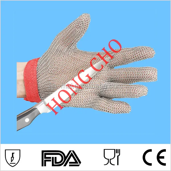 HONGCHO kesilmiş dayanıklı Chainmail paslanmaz çelik tel örgü eldiven paslanmaz çelik eldiven