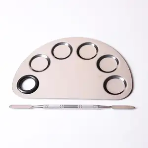 Connie Cona Stainless Steel Makeup Mixing Palette and Spatula Tool