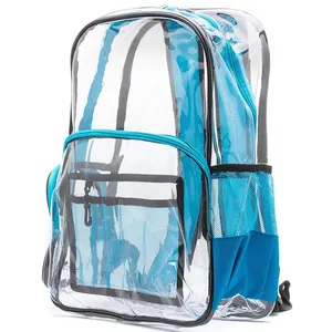 大型重型透明书背包透明背包透视PVC透明背包学校体育工作旅行学院